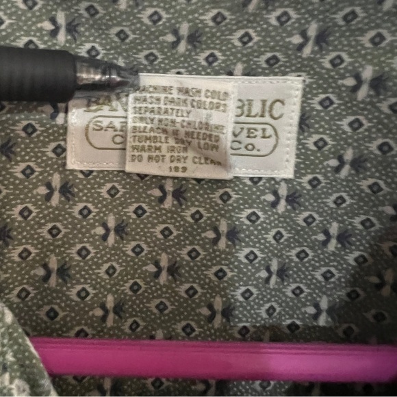 VINTAGE Banana Republic Safari & Travel Shirt Green Blue Wh  size XL - Picture 3 of 6